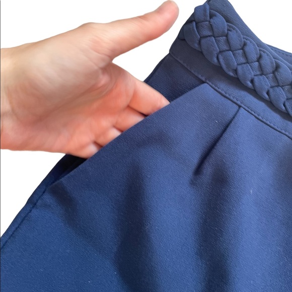 Blue Belted High Waisted Lined Shorts - Size Small - Picture 4 of 7